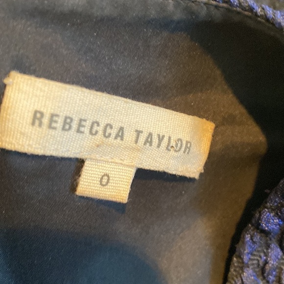 Rebecca Taylor blue black snake print textured fit and flare mini dress size 0 - Picture 7 of 9